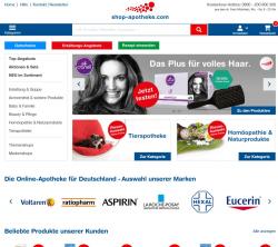 Shop-Apotheke.com Startseite mit Gutschein-Bereich